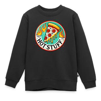 Hot Stuff Pizza - Kinder Premium Organic Sweatshirt - Schwarz - Vorne - AI Model Kid Female (0cm)