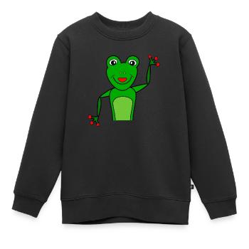 Mister Frog - Kinder Premium Organic Sweatshirt - Schwarz - Vorne - AI Model Kid Female (0cm)