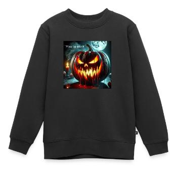Blutiger halloween Kürbis - Kinder Premium Organic Sweatshirt - Schwarz - Vorne - AI Model Kid Female (0cm)