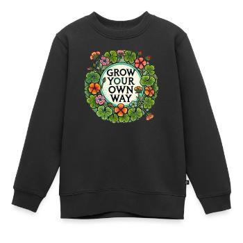 Wachsen Sie auf Ihre eigene Art und Weise - Kinder Premium Organic Sweatshirt - Schwarz - Vorne - AI Model Kid Female (0cm)