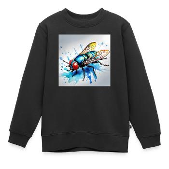 Fly - Kids Premium Organic Sweatshirt - black - Front - AI Model Kid Female (0cm)