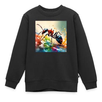 Couleur fourmi - Sweat Premium enfant bio - noir - Devant - AI Model Kid Female (0cm)