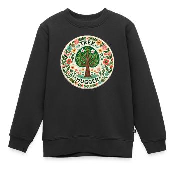 Câlin d’arbre - Sweat Premium enfant bio - noir - Devant - AI Model Kid Female (0cm)