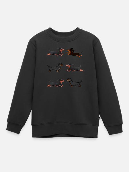Dackel Dackel Dackel - Kinder Premium Organic Sweatshirt - Schwarz