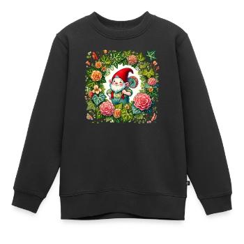 Begonien-Zwerg - Kinder Premium Organic Sweatshirt - Schwarz - Vorne - AI Model Kid Female (0cm)