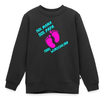 100 Wunschkind 002 - Sweat Premium enfant bio - noir - Devant - AI Model Kid Female (0cm)