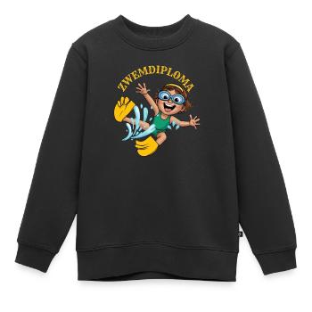 Schwimmdiplom: Wasserheld! - Kinder Premium Organic Sweatshirt - Schwarz - Vorne - AI Model Kid Female (0cm)