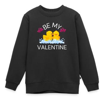 Par mon Valentin - Sweat Premium enfant bio - noir - Devant - AI Model Kid Female (0cm)