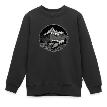 Schweizer Berge - Kinder Premium Organic Sweatshirt - Schwarz - Vorne - AI Model Kid Female (0cm)