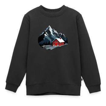 Schweizer Berge - Kinder Premium Organic Sweatshirt - Schwarz - Vorne - AI Model Kid Female (0cm)