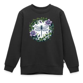 Libellule - Sweat Premium enfant bio - noir - Devant - AI Model Kid Female (0cm)