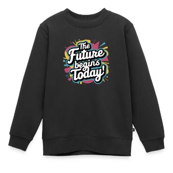 zurück in die Schule - Kinder Premium Organic Sweatshirt - Schwarz - Vorne - AI Model Kid Female (0cm)
