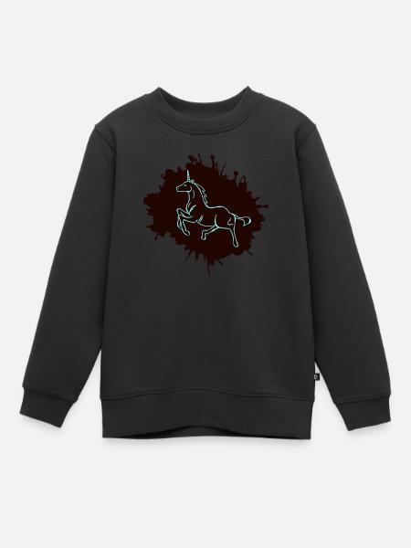 unicorn klecks - Kinder Premium Organic Sweatshirt - Schwarz