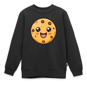 Lustiger Keks Comic - Kinder Premium Organic Sweatshirt - Schwarz - Vorne - AI Model Kid Female (0cm)