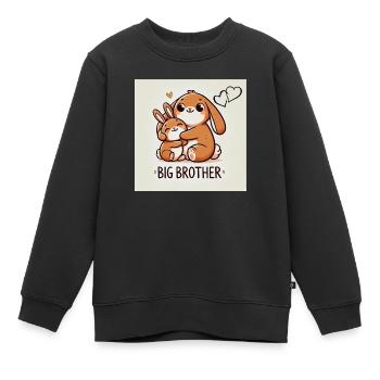Big Brother-Großer Bruder Hase - Kinder Premium Organic Sweatshirt - Schwarz - Vorne - AI Model Kid Female (0cm)