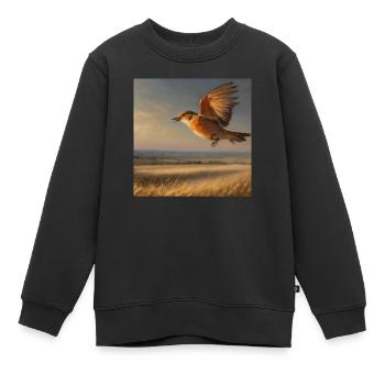 Oiseau - Sweat Premium enfant bio - noir - Devant - AI Model Kid Female (0cm)