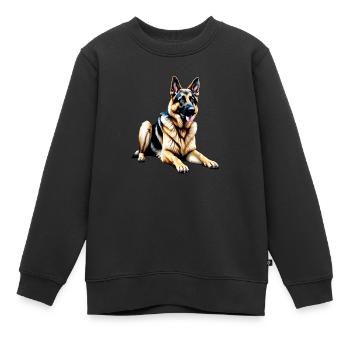 Deutscher Schäferhund - Kinder Premium Organic Sweatshirt - Schwarz - Vorne - AI Model Kid Female (0cm)