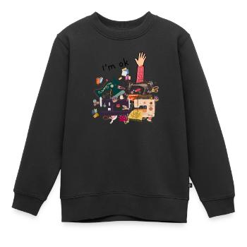 Ich bin eine Schneiderin - Couture Humor Geschenk - Kinder Premium Organic Sweatshirt - Schwarz - Vorne - AI Model Kid Female (0cm)