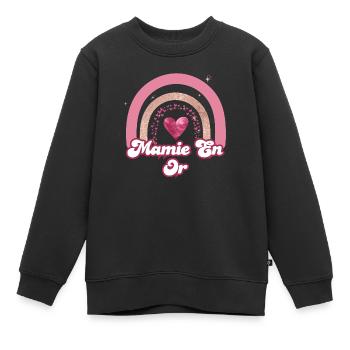 Rose Rainbow Gold Granny - Granny Geschenk - Kinder Premium Organic Sweatshirt - Schwarz - Vorne - AI Model Kid Female (0cm)