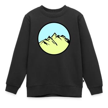 Montagnes Montagnes - Sweat Premium enfant bio - noir - Devant - AI Model Kid Female (0cm)