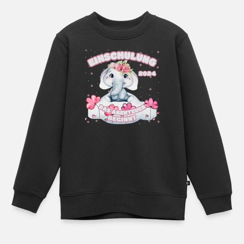 Einschulung 2024: Das Abenteuer beginnt - Kinder Premium Organic Sweatshirt - Schwarz