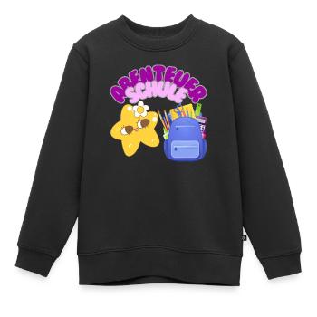 Abenteuer Schule - Kinder Premium Organic Sweatshirt - Schwarz - Vorne - AI Model Kid Female (0cm)