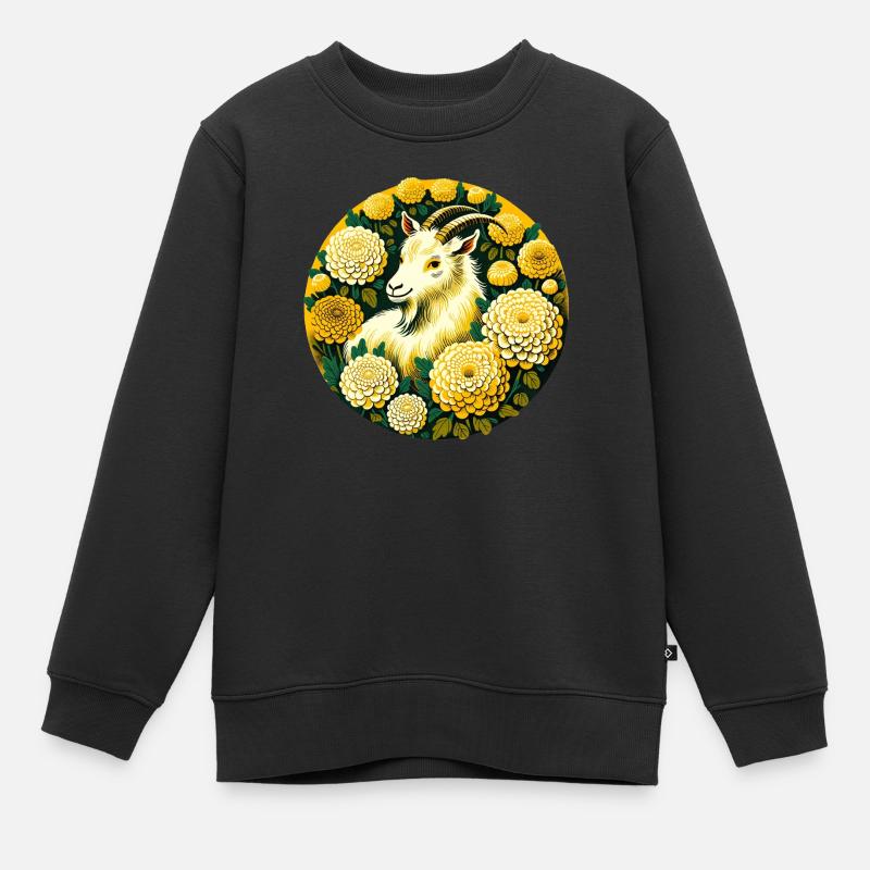 Süße Ziege - Kinder Premium Organic Sweatshirt - Schwarz