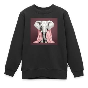 Elefant mit rosa Decke - Kinder Premium Organic Sweatshirt - Schwarz - Vorne - AI Model Kid Female (0cm)