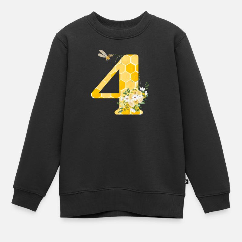 4e anniversaire abeille - Sweat Premium enfant bio - noir