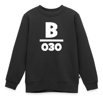 030 - Null Drei Null - Berlin - Vorwahl - Telefon - Kinder Premium Organic Sweatshirt - Schwarz - Vorne - AI Model Kid Female (0cm)