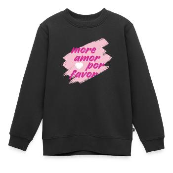 more amor - Kinder Premium Organic Sweatshirt - Schwarz - Vorne - AI Model Kid Female (0cm)