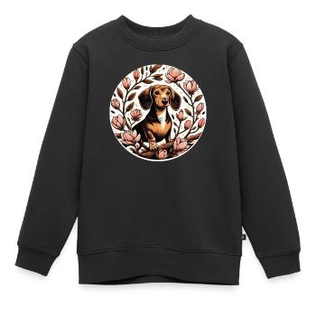 Weiner Hund - Kinder Premium Organic Sweatshirt - Schwarz - Vorne - AI Model Kid Female (0cm)
