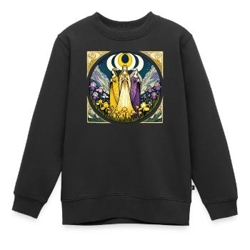 Triple Déesse - Sweat Premium enfant bio - noir - Devant - AI Model Kid Female (0cm)