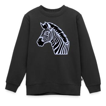 zèbre - Sweat Premium enfant bio - noir - Devant - AI Model Kid Female (0cm)
