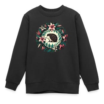 Igel - Kinder Premium Organic Sweatshirt - Schwarz - Vorne - AI Model Kid Female (0cm)