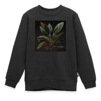 Florale Eleganz - Kinder Premium Organic Sweatshirt - Schwarz - Vorne - AI Model Kid Female (0cm)