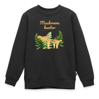 Mushroom hunter - Kids Premium Organic Sweatshirt - black - Front - AI Model Kid Female (0cm)