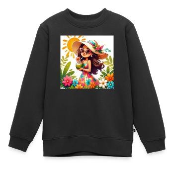 predictions 290385 result 575695 - Sweat Premium enfant bio - noir - Devant - AI Model Kid Female (0cm)