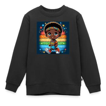Freiheit - Kinder Premium Organic Sweatshirt - Schwarz - Vorne - AI Model Kid Female (0cm)