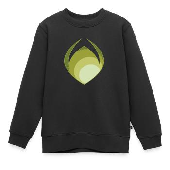 Abstraction verte - Sweat Premium enfant bio - noir - Devant - AI Model Kid Female (0cm)