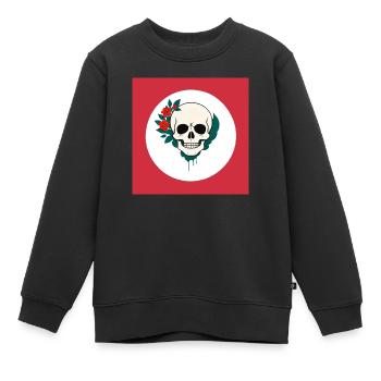 Flower Power - Kinder Premium Organic Sweatshirt - Schwarz - Vorne - AI Model Kid Female (0cm)