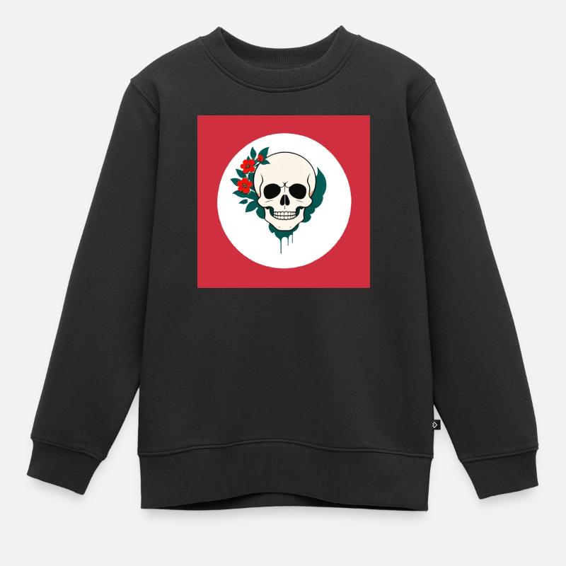 Flower Power - Kinder Premium Organic Sweatshirt - Schwarz