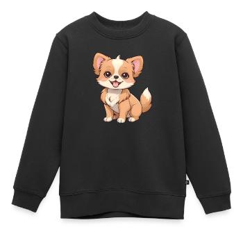 Chien mignon - Vêtement pour enfant - Sweat Premium enfant bio - noir - Devant - AI Model Kid Female (0cm)