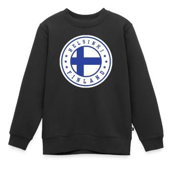 Helsinki, Finnland - Kinder Premium Organic Sweatshirt - Schwarz - Vorne - AI Model Kid Female (0cm)