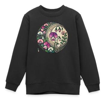 Süßer Erbsen-Mond - Kinder Premium Organic Sweatshirt - Schwarz - Vorne - AI Model Kid Female (0cm)