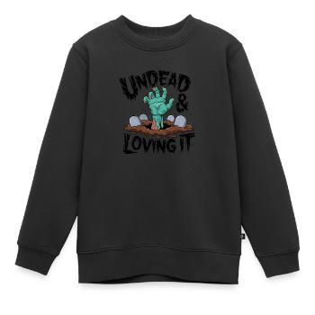 Zombie-Hand - Undead & Loving It - Kinder Premium Organic Sweatshirt - Schwarz - Vorne - AI Model Kid Female (0cm)