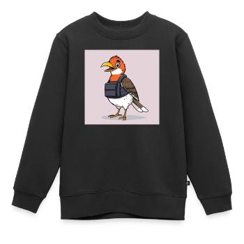 Baddass Birdie - Kinder Premium Organic Sweatshirt - Schwarz - Vorne - AI Model Kid Female (0cm)