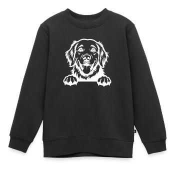 Liebenswerter Golden Retriever - Linienzeichnung - Kinder Premium Organic Sweatshirt - Schwarz - Vorne - AI Model Kid Female (0cm)