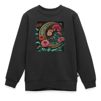 Papillon monarque - Sweat Premium enfant bio - noir - Devant - AI Model Kid Female (0cm)