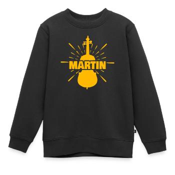 Vorname Martin - Kinder Premium Organic Sweatshirt - Schwarz - Vorne - AI Model Kid Female (0cm)